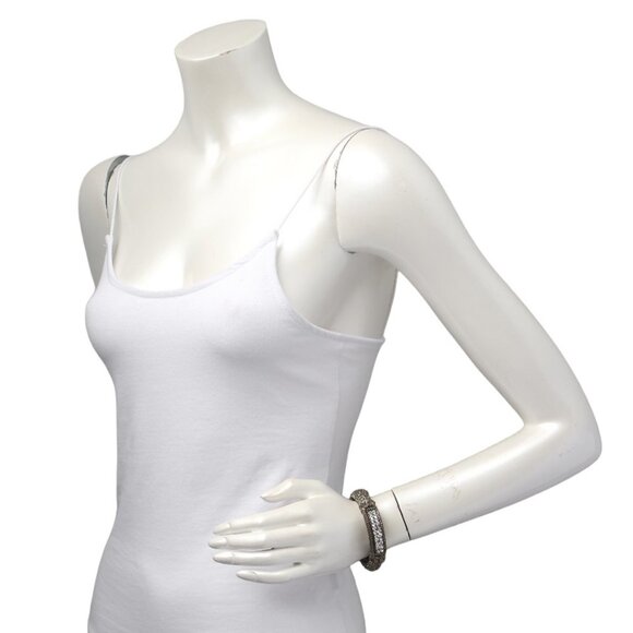 Vintage Copper Metal Indian Bracelet Rhinestone Ornate Heavy Patina Hinge Bangle - Picture 5 of 7